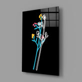 Abstract Colorful Flowers Glass Wall Art.